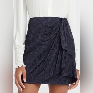 Express Women’s Dark Navy Animal Print Mini Skirt - Size 0